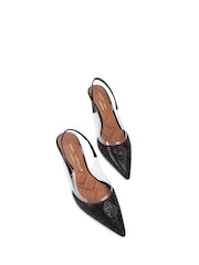 Kurt Geiger London Belgravia Vinyl Slingback Black Shoes - Image 3 of 5