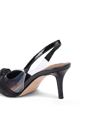 Kurt Geiger London Belgravia Vinyl Slingback Black Shoes - Image 4 of 5