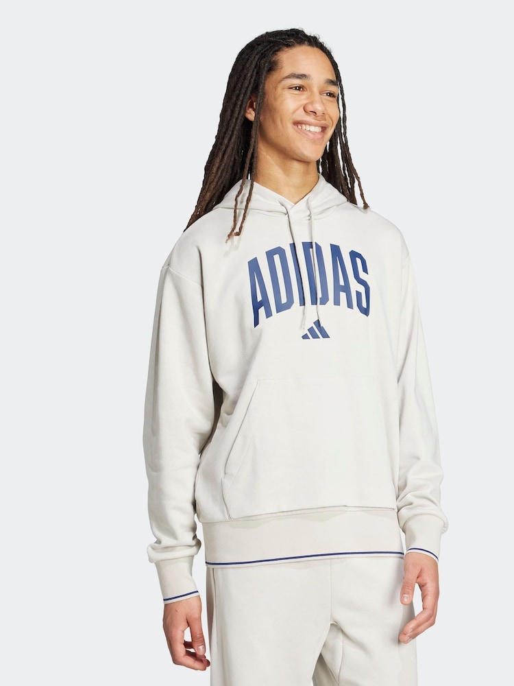 adidas Grey Collegiate Hoodie - Image 3 of 7