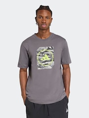 adidas Grey Camo Shape Graphic T-Shirt - Image 1 of 6
