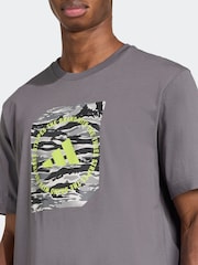 adidas Grey Camo Shape Graphic T-Shirt - Image 4 of 6