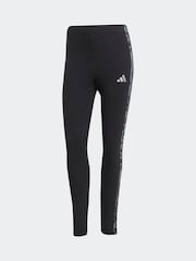 adidas Black Grey Animal Print 3-Stripes High Rise Cotton Leggings - Image 6 of 6