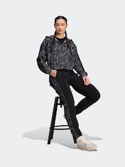 adidas Black Animal Print 3-Stripes Cuffed Joggers - Image 3 of 6