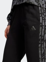 adidas Black Animal Print 3-Stripes Cuffed Joggers - Image 4 of 6