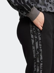 adidas Black Animal Print 3-Stripes Cuffed Joggers - Image 5 of 6