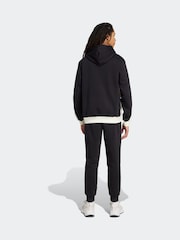 adidas Black Sportswear Fleece Colourblock Hooded Tracksuit - Image 2 of 8