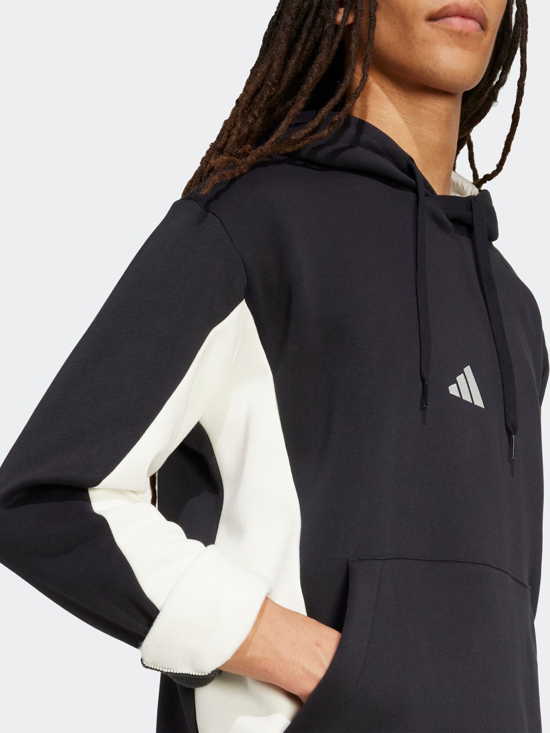 Buy adidas Black Sportswear Fleece Colourblock Hooded Tracksuit