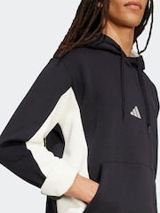 adidas Black Sportswear Fleece Colourblock Hooded Tracksuit - Image 4 of 8