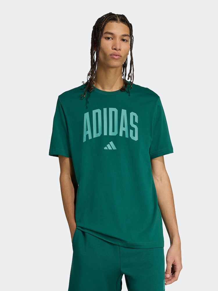 adidas Green Collegiate Lineage Graphic T-Shirt - Image 1 of 6