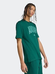 adidas Green Collegiate Lineage Graphic T-Shirt - Image 3 of 6