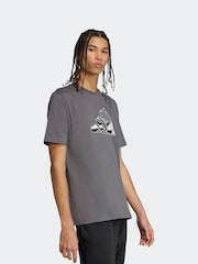 adidas Grey Camo Logo Graphic Print 100% Cotton T-Shirt - Image 3 of 6