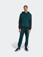 adidas Green Sportswear Fleece Colourblock Hooded Tracksuit - Image 1 of 8