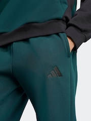 adidas Green Sportswear Fleece Colourblock Hooded Tracksuit - Image 4 of 8