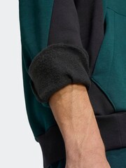 adidas Green Sportswear Fleece Colourblock Hooded Tracksuit - Image 5 of 8