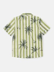 Angel & Rocket Green Jamie Palm Print Resort 100% Cotton Shirt - Image 6 of 7