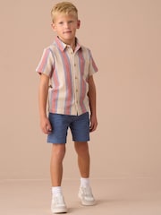 Angel & Rocket Cream Cody Stone Stripe Knitted Shirt - Image 4 of 7