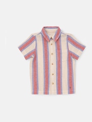 Angel & Rocket Cream Cody Stone Stripe Knitted Shirt - Image 5 of 7