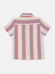 Angel & Rocket Cream Cody Stone Stripe Knitted Shirt - Image 6 of 7