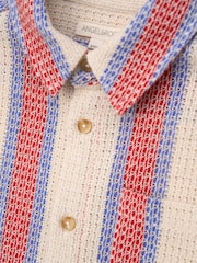 Angel & Rocket Cream Cody Stone Stripe Knitted Shirt - Image 7 of 7