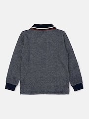 Angel & Rocket Blue Burty Textured Smart Knitted Polo Shirt - Image 6 of 7
