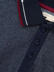 Angel & Rocket Blue Burty Textured Smart Knitted Polo Shirt - Image 7 of 7