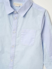 Angel & Rocket Blue Chase Orange Colour Block Smart 100% Cotton Shirt - Image 7 of 7