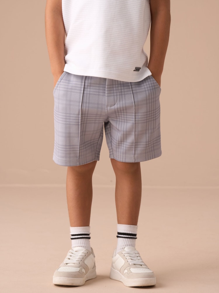 Angel & Rocket Grey Kane Textured 100% Cotton Shorts - Image 1 of 6 Angel & Rocket Grey Kane Textured 100% Cotton Shorts - Image 1 of 6