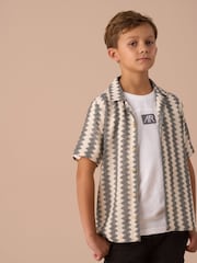 Angel & Rocket Black Cody Stone Stripe Knitted Shirt - Image 3 of 7