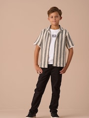 Angel & Rocket Black Cody Stone Stripe Knitted Shirt - Image 4 of 7