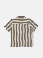 Angel & Rocket Black Cody Stone Stripe Knitted Shirt - Image 6 of 7