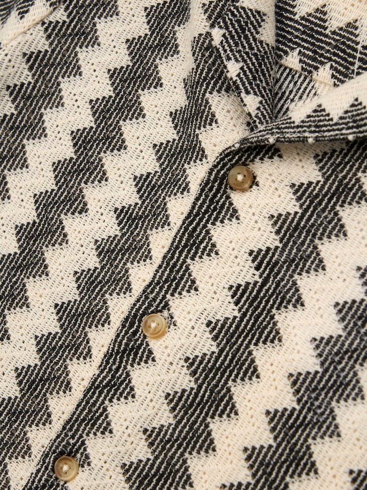 Angel & Rocket Black Cody Stone Stripe Knitted Shirt - Image 7 of 7