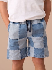 Angel & Rocket Blue Neil Patch Work 100% Cotton Shorts - Image 1 of 7