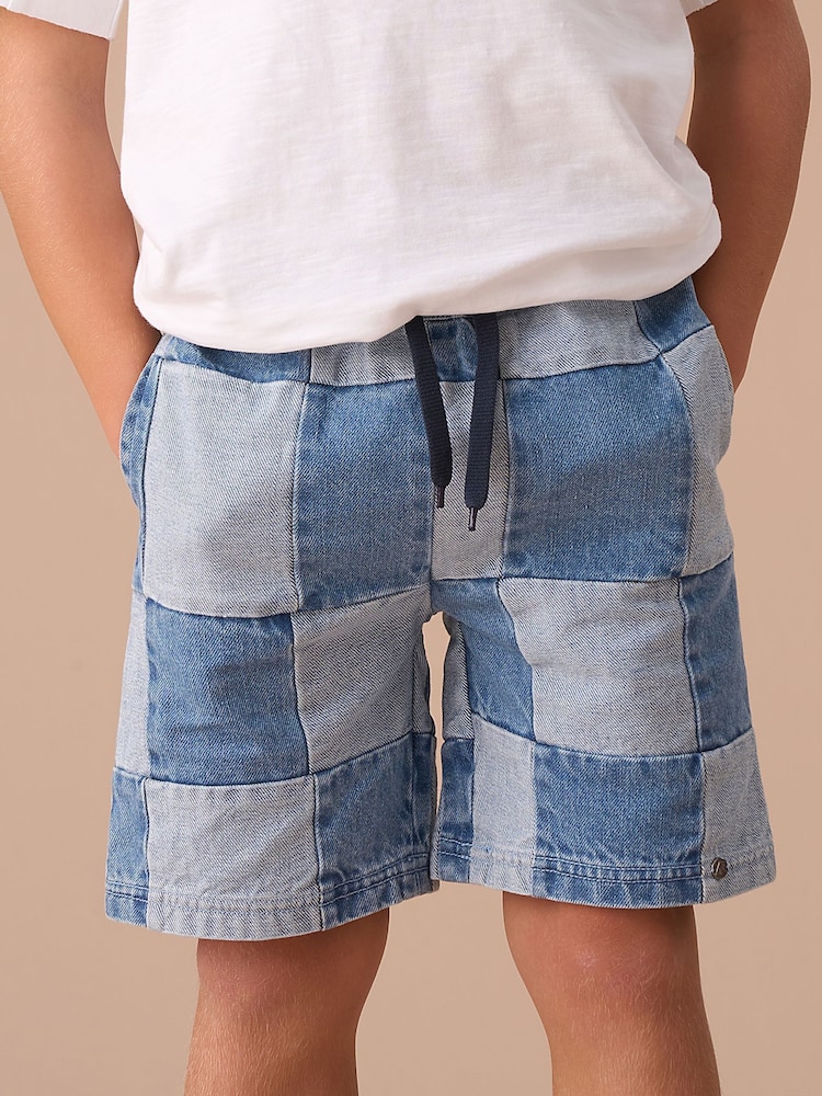 Angel & Rocket Blue Neil Patch Work 100% Cotton Shorts - Image 1 of 7