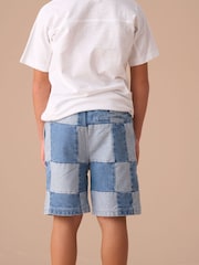 Angel & Rocket Blue Neil Patch Work 100% Cotton Shorts - Image 3 of 7