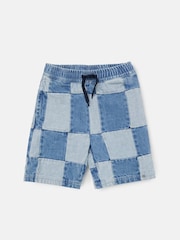 Angel & Rocket Blue Neil Patch Work 100% Cotton Shorts - Image 5 of 7