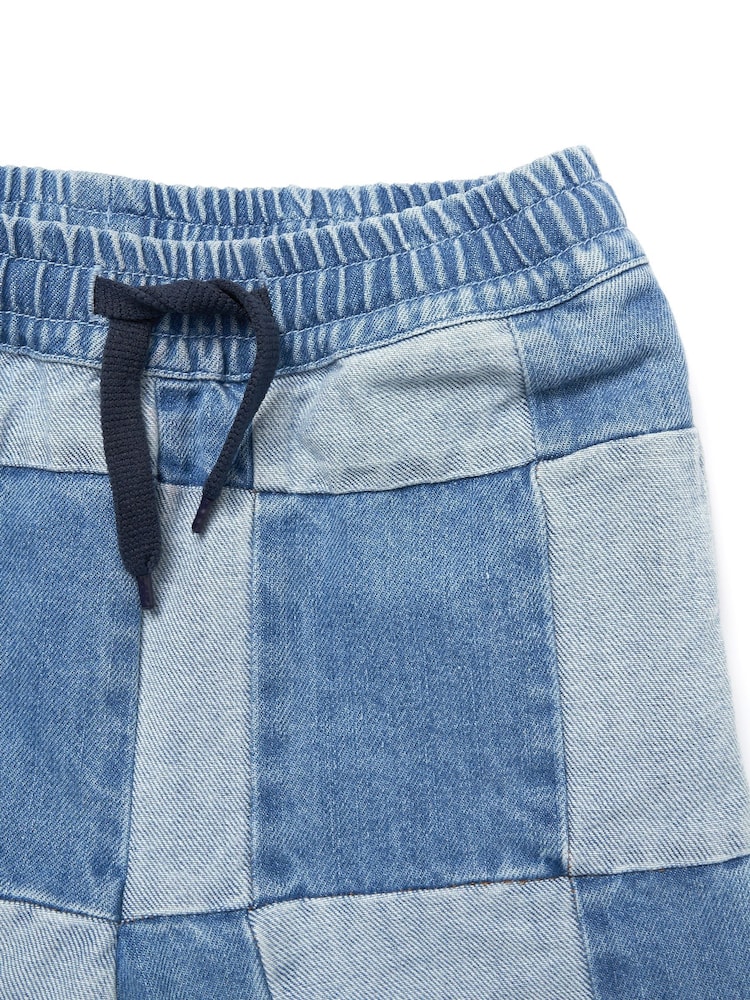Angel & Rocket Blue Neil Patch Work 100% Cotton Shorts - Image 7 of 7