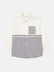 Angel & Rocket Grey Hank Textured Stripe Block 100% Cotton Shirt - Image 11 of 13