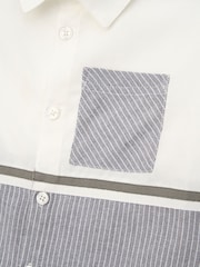 Angel & Rocket Grey Hank Textured Stripe Block 100% Cotton Shirt - Image 13 of 13