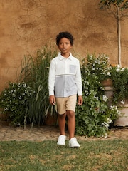 Angel & Rocket Grey Hank Textured Stripe Block 100% Cotton Shirt - Image 2 of 13