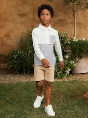 Angel & Rocket Grey Hank Textured Stripe Block 100% Cotton Shirt - Image 5 of 13