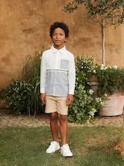 Angel & Rocket Grey Hank Textured Stripe Block 100% Cotton Shirt - Image 6 of 13