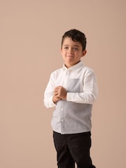 Angel & Rocket Grey Hank Textured Stripe Block 100% Cotton Shirt - Image 9 of 13