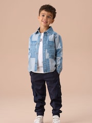 Angel & Rocket Frank Panelled Mix Fabric Joggers - Image 4 of 7