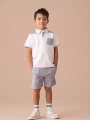 Angel & Rocket White Kane Colourblock 100% Cotton Polo Shirt - Image 4 of 7