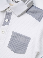 Angel & Rocket White Kane Colourblock 100% Cotton Polo Shirt - Image 7 of 7