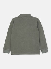Angel & Rocket Green Finn Textured Long Sleeve Polo Shirt - Image 5 of 6