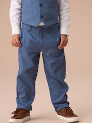 Angel & Rocket Blue Matty Smart Printed 100% Cotton Trousers - Image 1 of 3