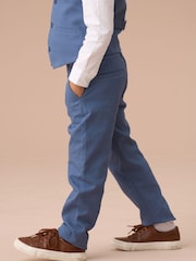 Angel & Rocket Blue Matty Smart Printed 100% Cotton Trousers - Image 2 of 3