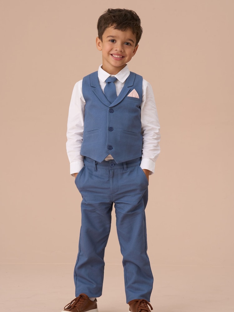 Angel & Rocket Blue Matty Smart Printed 100% Cotton Trousers - Image 3 of 3