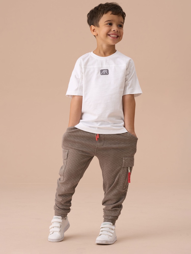 Angel & Rocket White Evan Panelled 100% Cotton T-Shirt - Image 3 of 3